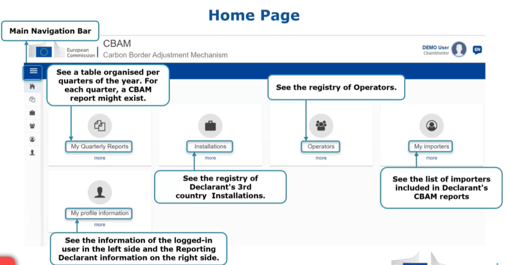 CBAM Reporting Homepage